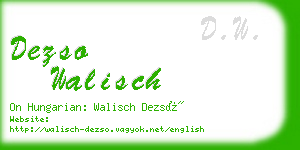 dezso walisch business card